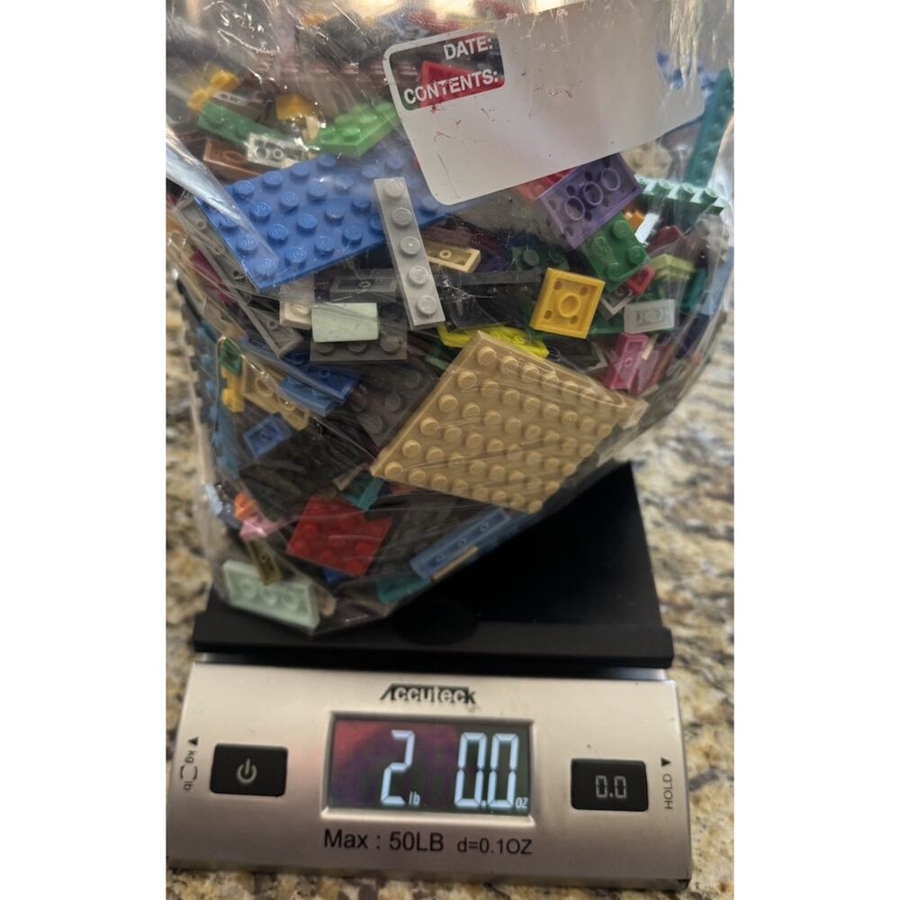LEGO Mixed Tile Lot Flat Finishing Plate MIXED COLORS- 2 Pounds